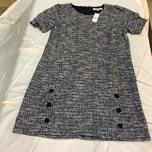 NEW black & white LOFT size 12 dress